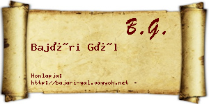 Bajári Gál névjegykártya